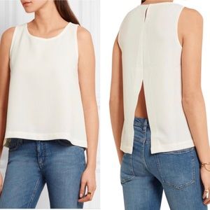 Madewell White Split-back tank/cami